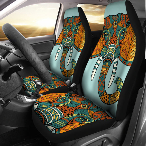 Car Seat Covers Mandala Elephant Head