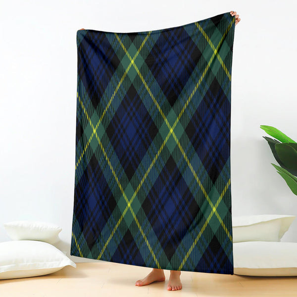 High-Quality Premium Blankets Square Geometry - Blue