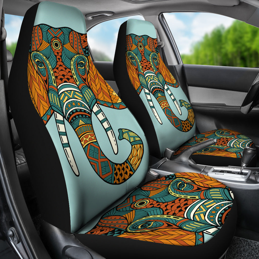 Car Seat Covers Mandala Elephant Head
