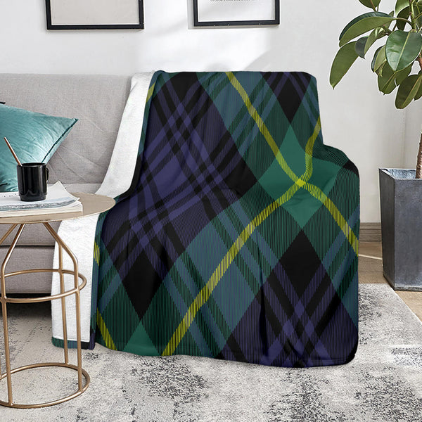 High-Quality Premium Blankets Square - Tartan Plaid Pattens - Green Blue